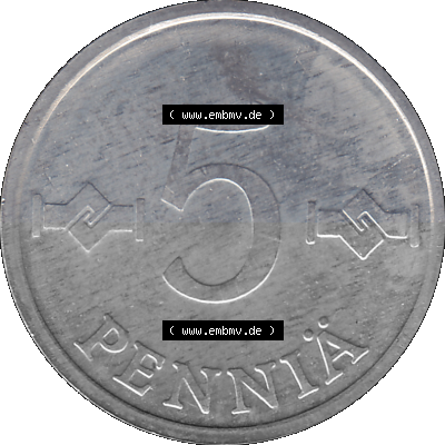finnischen digitalisierten Münze in transparenten PNG 1977-1990, 5 Penny, 1978 Sammlung