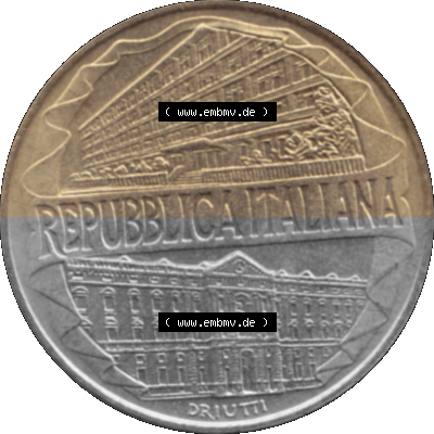 Münze aus Italien / Italia als PNG-Grafik 1996-1996, 200 Lire Zollakademie 1996 Sammlung