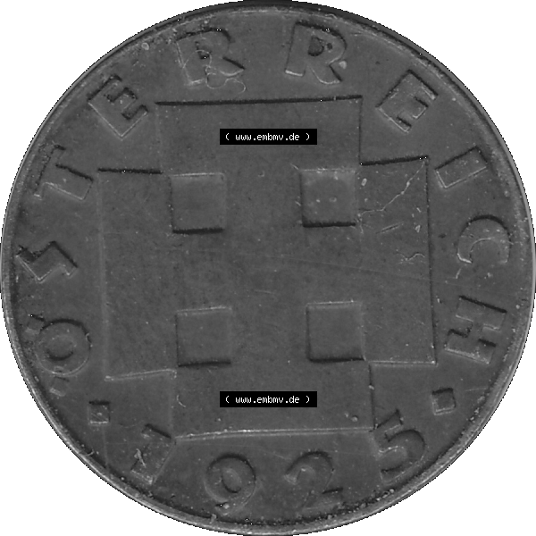 Grau bzw. s/w Alte Münze 2 / Zwei Groschen Österreich in original Farbgebung von Scanner transparenten PNG 1925-1938, 2 Zwei Groschen, Krückenkreuz 1925-02. Vorderseite der alten... Sammlung Graustufen