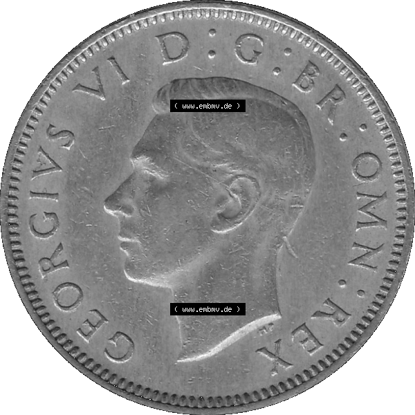 Grau bzw. s/w Alte Münze Großbritannien, Bild in Farbe bzw. Color PNG-Grafik 1947-1948, 1 One Schilling - One Shilling, 1947-01 Sitzender gekrönter Löwe auf Krone.... Sammlung Graustufen