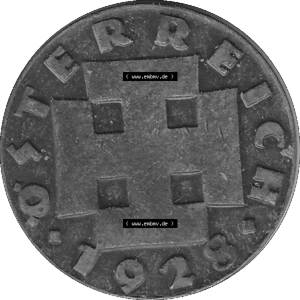 Grau bzw. s/w Alte Münze 2 / Zwei Groschen Österreich in original Farbgebung von Scanner transparenten PNG 1925-1938, 2 Zwei Groschen, Krückenkreuz 1928-01. Vorderseite der alten... Sammlung Graustufen