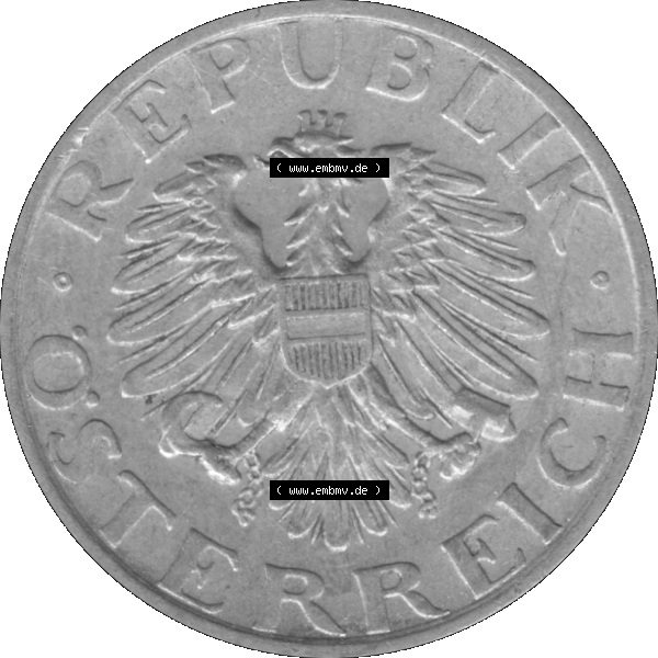 Grau bzw. s/w Alte Münze aus Österreich als PNG-Grafik 1946-1955, 50 Groschen 1947-01. Vorderseite der alten österreichischen Umlaufmünze aus Österreich, Münze vor Euro,... Sammlung Graustufen