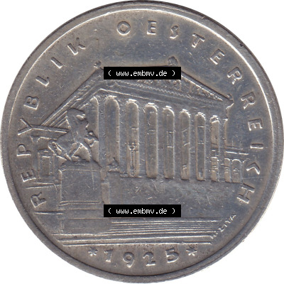 Alte Münzen 'Österreich 1925-1932, 1 Schilling 1925 (Stück 1) Silbermünze Parlamentsgebäude in Wien, Bindenschild 6 Gramm... Sammlung