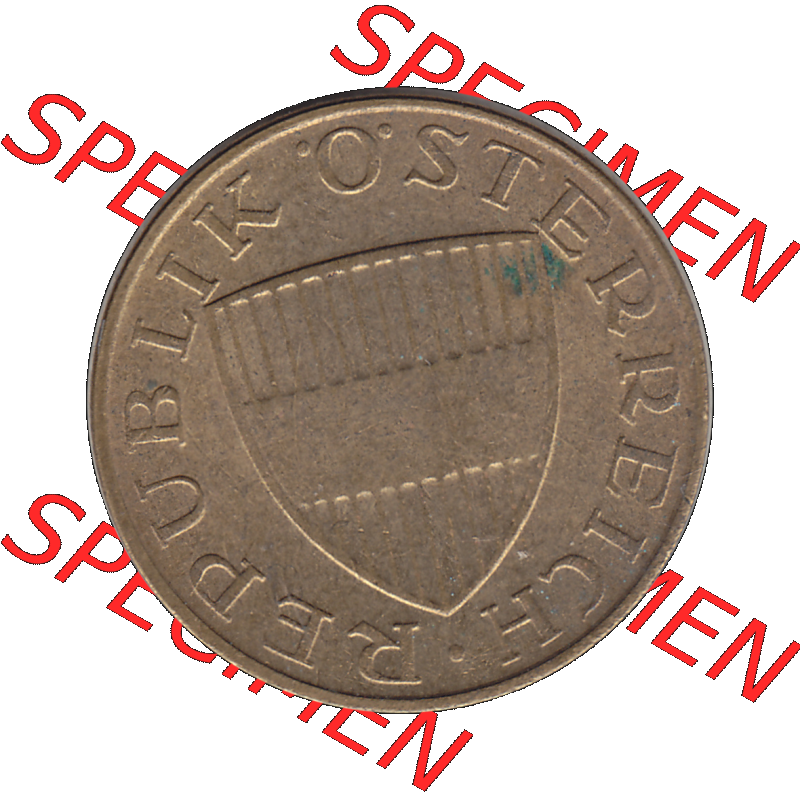 Alte Münze 50 / Fünfzig Groschen Österreich in original Farbgebung von Scanner transparenten PNG 1959-2001, 50 Groschen 1977-01, Bindenschild. Vorderseite der alten... Sammlung