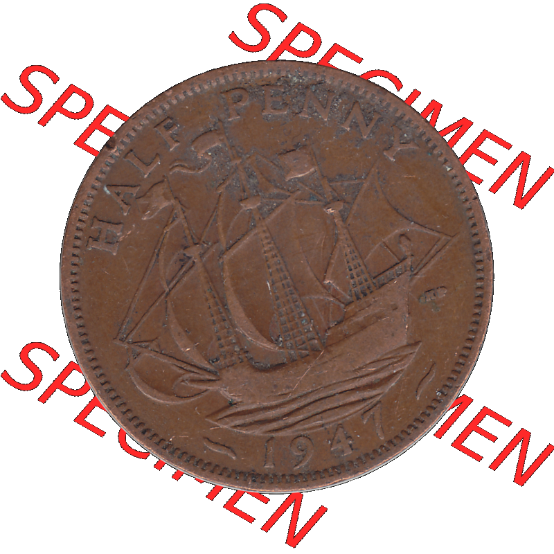Alte Münze Großbritannien Umlaufmünze Half Penny, 1/2 Pence 1937-1948, Half Penny 1947-01, George VI. GEORGIVS VI D-G-BR-OMN-REX F-D-IND-IMP.HP.... Sammlung