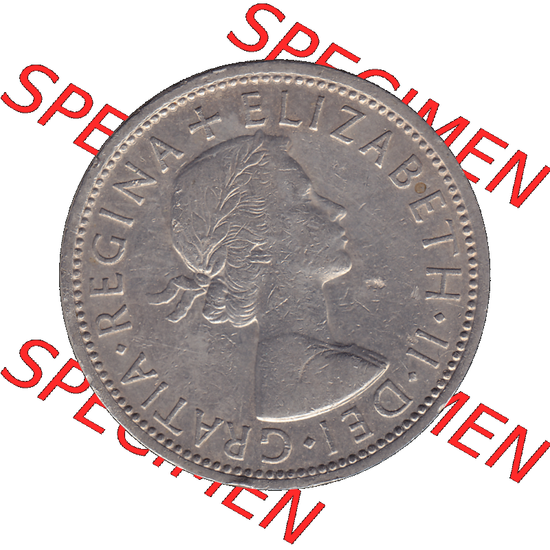 Alte Münze Großbritannien, Bild in Farbe bzw. Color PNG-Grafik, Umlaufmünze aus dem Zeitraum 1954-1970, 2 Schilling-Florin, Two Shillings, 1967-01 ELIZABETH... Sammlung