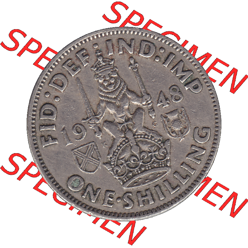 Alte Münze Großbritannien, Bild in Farbe bzw. Color PNG-Grafik 1947-1948, 1 One Schilling - One Shilling, 1948-02 Sitzender gekrönter Löwe auf Krone.... Sammlung