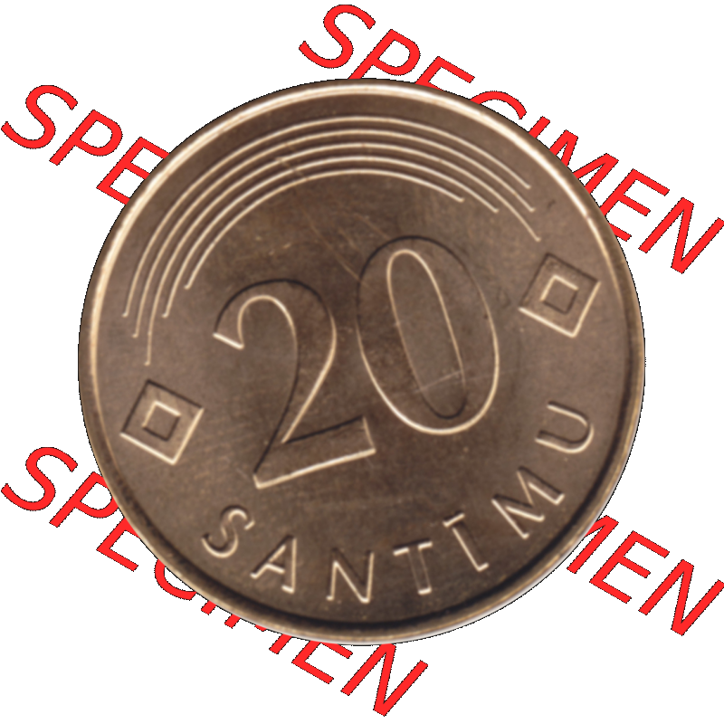 Alte Münze Lettland Umlaufmünze 1992-2009, 20 Santimu 2007-01, VS.: Staatswappen von Latvijas Republika, RS.: Wert-Zahl. Rückseite der... Sammlung