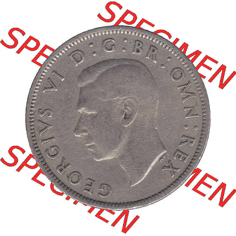 Alte Münze Großbritannien, Bild in Farbe bzw. Color PNG-Grafik, Umlaufmünze aus dem Zeitraum 1949-1951, 2 Schilling-Florin, Two Shillings, 1949-02,... Sammlung
