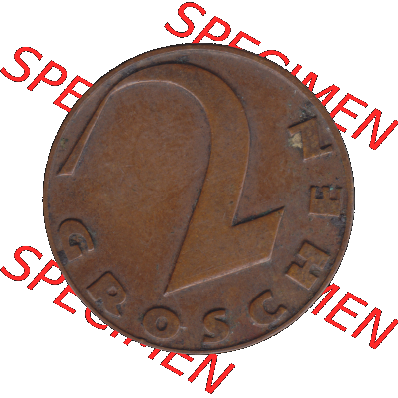 Alte Münze aus Österreich als PNG-Grafik 1925-1938, 2 Groschen 1928-01. Rückseite der alten 2 Groschen Umlaufmünze aus Österreich, Münze wurde vor dem Euro... Sammlung