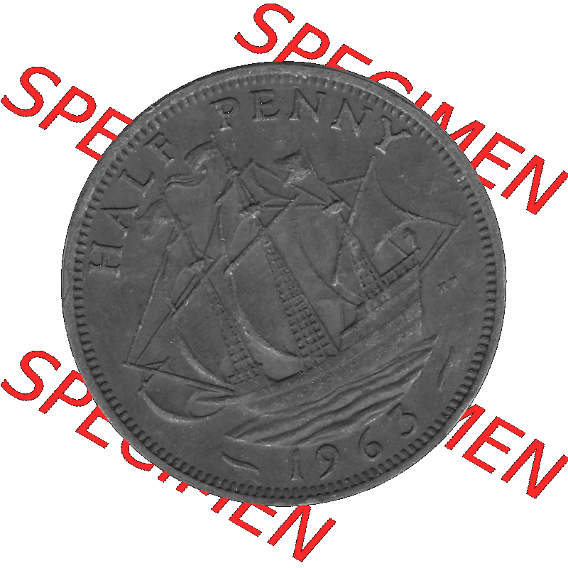 Alte Münze Großbritannien Umlaufmünze Half Penny, 1/2 Pence 1954-1970, Half Penny, Halber Pence 1963-01, Elisabeth II. - Schriftzug ELIZABETH II DEI GRATIA... Sammlung
