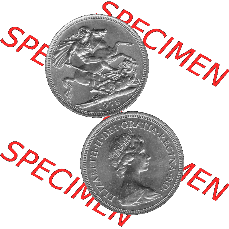 Alte Goldmünze Großbritannien Bilder in s/w bzw. Graustufen 1974-1984, 1 Sovereign 1978-01 Graustufen. Vorderseite und Rückseite in Graustufen der britischen Sovereign-Goldmünze... Sammlung