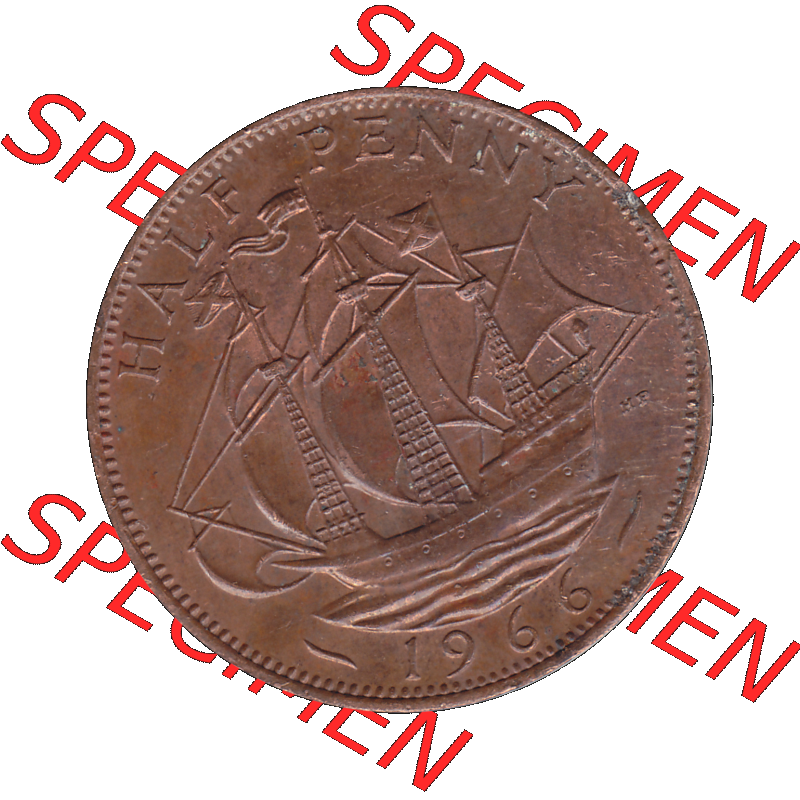 Alte Münze Großbritannien Umlaufmünze Half Penny, 1/2 Pence 1954-1970, Half Penny, Halber Pence 1966-01, Elisabeth II. - Schriftzug ELIZABETH II DEI GRATIA... Sammlung