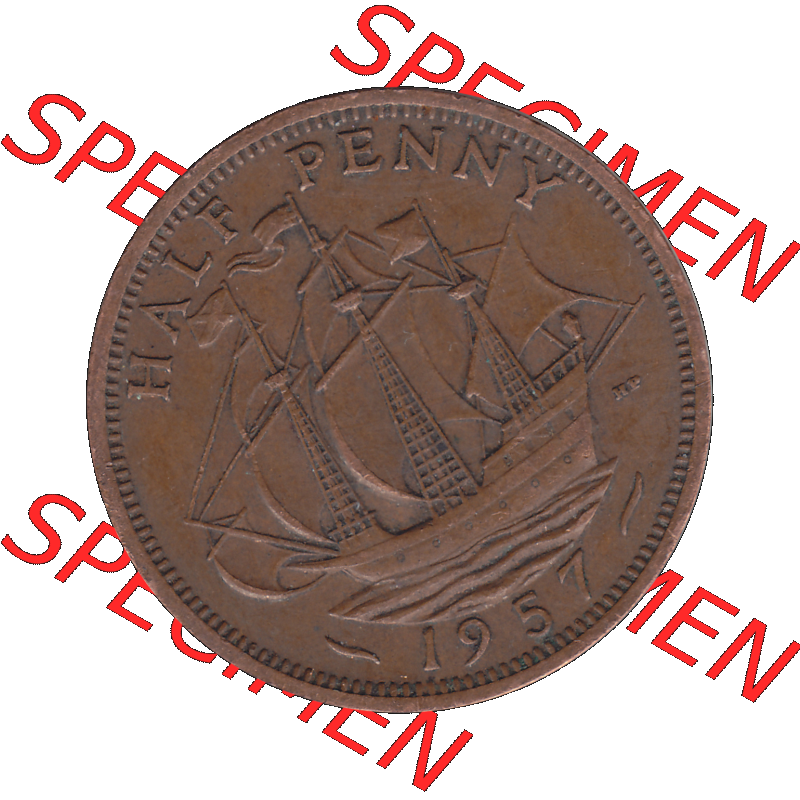 Alte Münze Großbritannien Umlaufmünze Half Penny, 1/2 Pence 1954-1970, Half Penny, Halber Pence 1957-01, Elisabeth II. - Schriftzug ELIZABETH II DEI GRATIA... Sammlung
