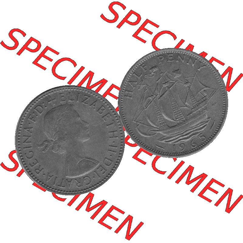 Alte Münze Großbritannien Umlaufmünze Half Penny, 1/2 Pence 1954-1970, Half Penny, Halber Pence 1965-01, Elisabeth II. - Schriftzug ELIZABETH II DEI GRATIA... Sammlung