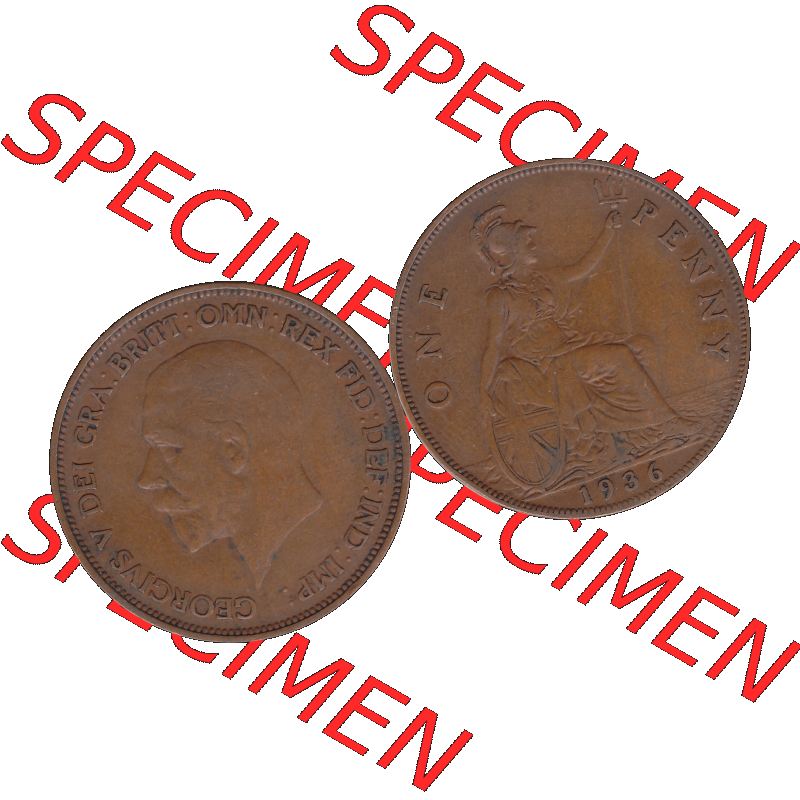 Alte Münze Großbritannien Umlaufmünze One Penny, 1 Pence 1928-1936, 1 One Penny, 1936-01, George V. BM GEORGIVS V DEI GRABRITTOMNREX FIDDEFINDIMP.... Sammlung