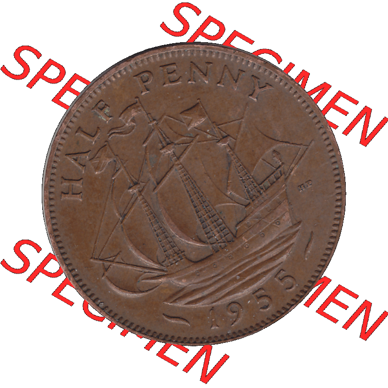 Alte Münze Großbritannien Umlaufmünze Half Penny, 1/2 Pence 1954-1970, Half Penny, Halber Pence 1955-01, Elisabeth II. - Schriftzug ELIZABETH II DEI GRATIA... Sammlung