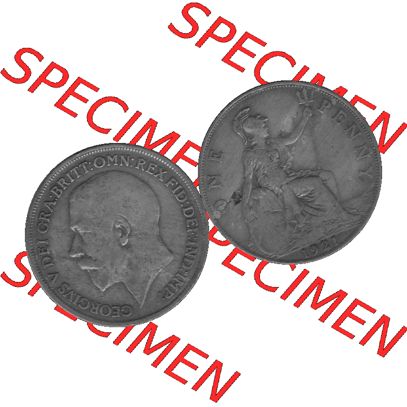 Alte Münze Großbritannien Umlaufmünze One Penny, 1 Pence 1911-1926, 1 One Penny, 1921-01, George V, B.M. GEORGIVS V DEI GRABRITTOMNREX FIDDEFINDIMP... Sammlung