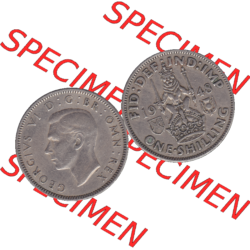 Alte Münze Großbritannien, Bild in Farbe bzw. Color PNG-Grafik 1947-1948, 1 One Schilling - One Shilling, 1948-02 Sitzender gekrönter Löwe auf Krone.... Sammlung