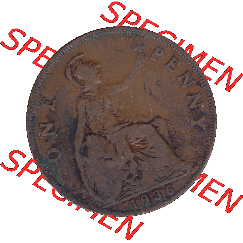 Alte Münze Großbritannien Umlaufmünze One Penny, 1 Pence 1928-1936, 1 One Penny, 1936-02 , George V. BM GEORGIVS V DEI GRABRITTOMNREX FIDDEFINDIMP.... Sammlung