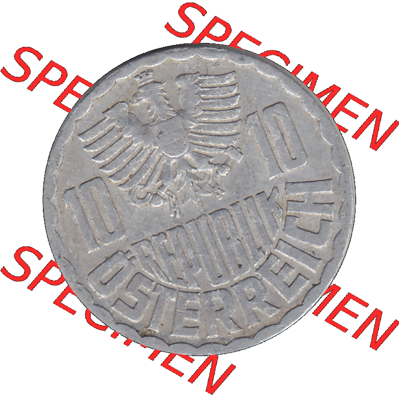 Alte Münze 10 / Zehn Groschen Österreich in original Farbgebung von Scanner transparenten PNG 1951-2001, 10 Groschen 1957-02. Vorderseite der alten österreichischen 10 /... Sammlung