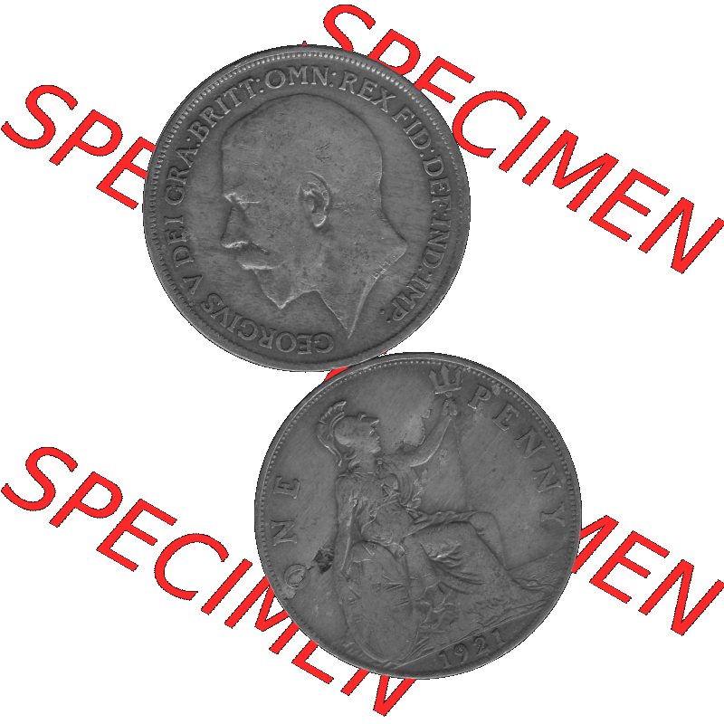 Alte Münze Großbritannien Umlaufmünze One Penny, 1 Pence 1911-1926, 1 One Penny, 1921-01, George V, B.M. GEORGIVS V DEI GRABRITTOMNREX FIDDEFINDIMP... Sammlung