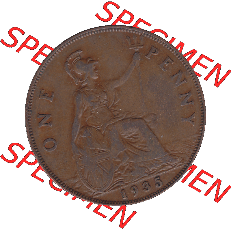 Alte Münze Großbritannien Umlaufmünze One Penny, 1 Pence 1928-1936, 1 One Penny, 1935-01, George V. BM GEORGIVS V DEI GRABRITTOMNREX FIDDEFINDIMP.... Sammlung