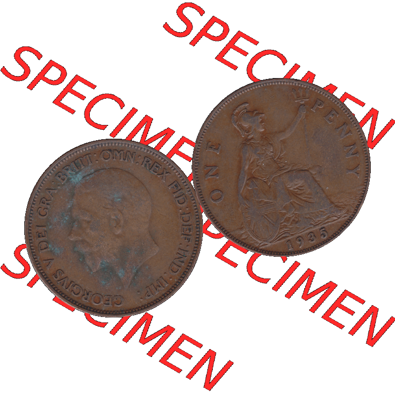 Alte Münze Großbritannien Umlaufmünze One Penny, 1 Pence 1928-1936, 1 One Penny, 1935-01, George V. BM GEORGIVS V DEI GRABRITTOMNREX FIDDEFINDIMP.... Sammlung