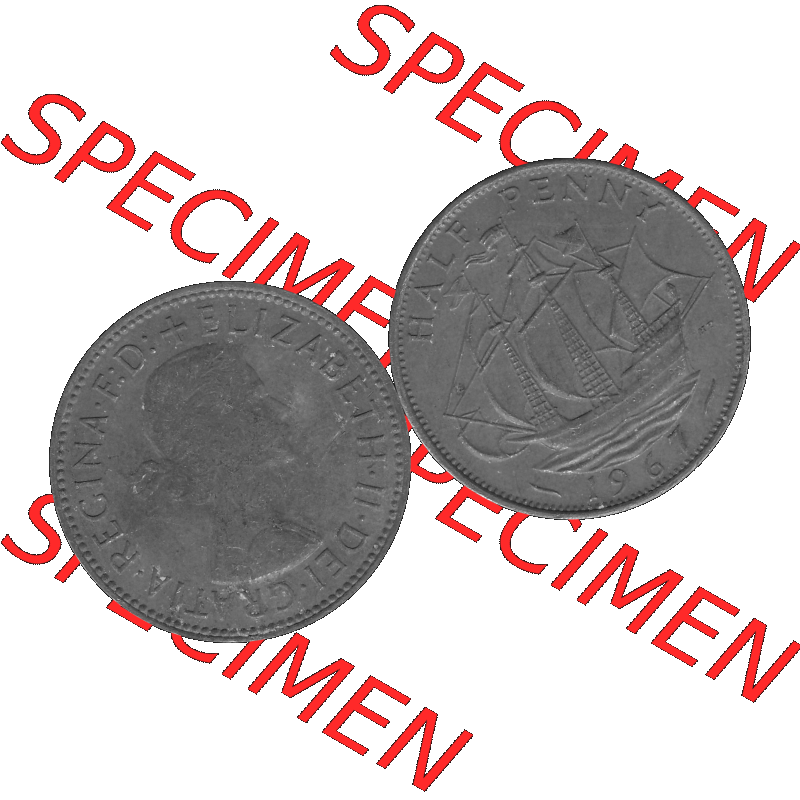 Alte Münze Großbritannien Umlaufmünze Half Penny, 1/2 Pence 1954-1970, Half Penny, Halber Pence 1967-01, Elisabeth II. - Schriftzug ELIZABETH II DEI GRATIA... Sammlung