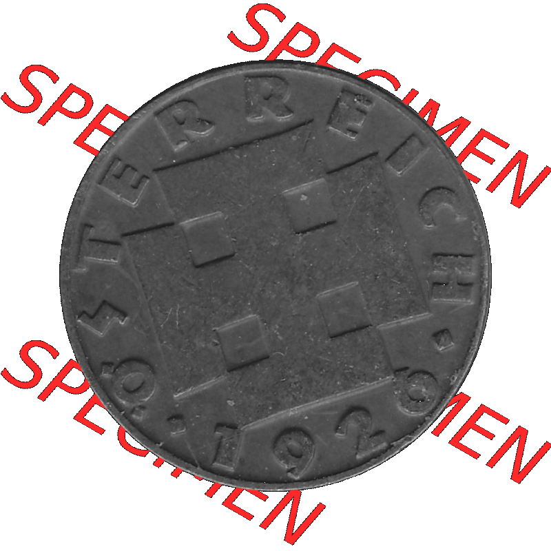 Alte Münze 2 / Zwei Groschen Österreich in s/w Schwarzweiß bzw. Graustufen Farbgebung von Scanner transparenten PNG 1925-1938, 2 Zwei Groschen, Krückenkreuz... Sammlung
