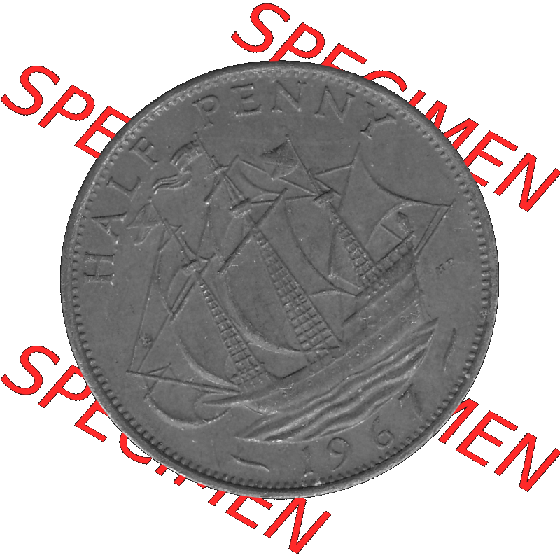 Alte Münze Großbritannien Umlaufmünze Half Penny, 1/2 Pence 1954-1970, Half Penny, Halber Pence 1967-01, Elisabeth II. - Schriftzug ELIZABETH II DEI GRATIA... Sammlung