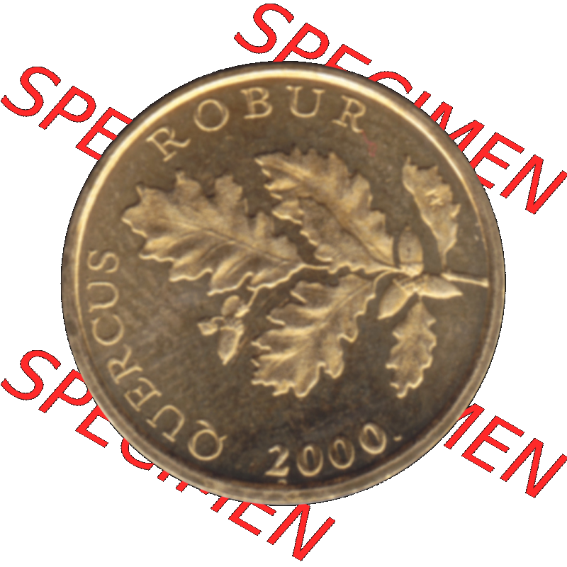 Alte Münze Kroatien Umlaufmünze 1994-2021, 5 Lipa 2000-01. Rückseite der alten kroatischen Münze aus dem Zeitraum 1993-2022, Umlaufmünze aus Kroatien,... Sammlung
