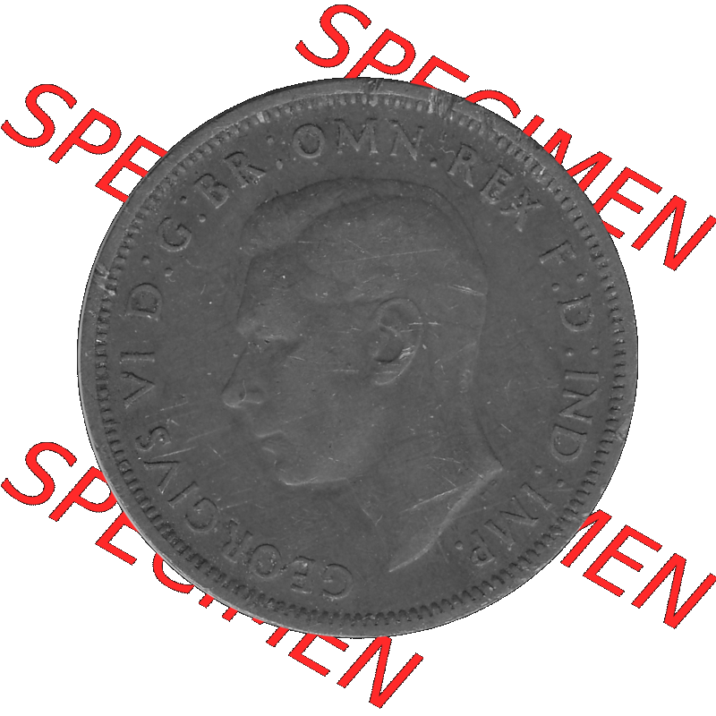 Alte Münze Großbritannien Umlaufmünze Half Penny 1937-1948, Half Penny 1947-01, George VI. GEORGIVS VI D-G-BR-OMN-REX F-D-IND-IMP.HP Graustufen. Vorderseite... Sammlung