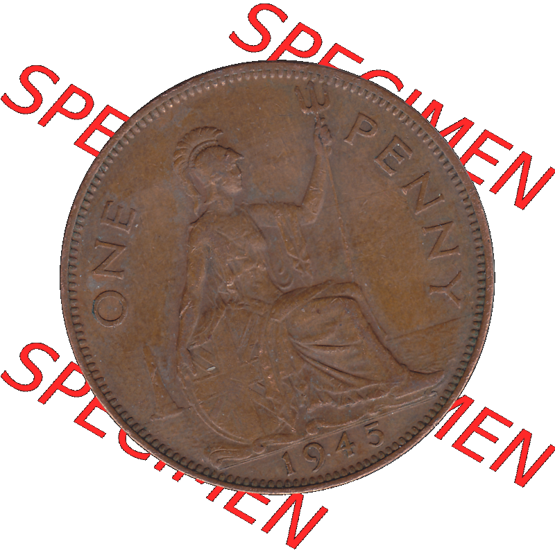 Alte Münzen Großbritannien Umlaufmünze 1937-1948, 1 One Penny 1945-01, George VI, GEORGIVS VI DGBROMNREX FDINDIMP. HP. Rückseite der alten britischen... Sammlung