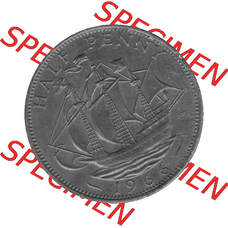 Alte Münze Großbritannien Umlaufmünze Half Penny, 1/2 Pence 1954-1970, Half Penny, Halber Pence 1966-01, Elisabeth II. - Schriftzug ELIZABETH II DEI GRATIA... Sammlung