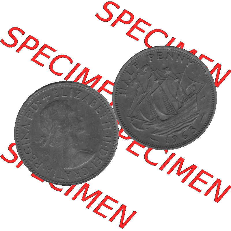 Alte Münze Großbritannien Umlaufmünze Half Penny, 1/2 Pence 1954-1970, Half Penny, Halber Pence 1963-01, Elisabeth II. - Schriftzug ELIZABETH II DEI GRATIA... Sammlung