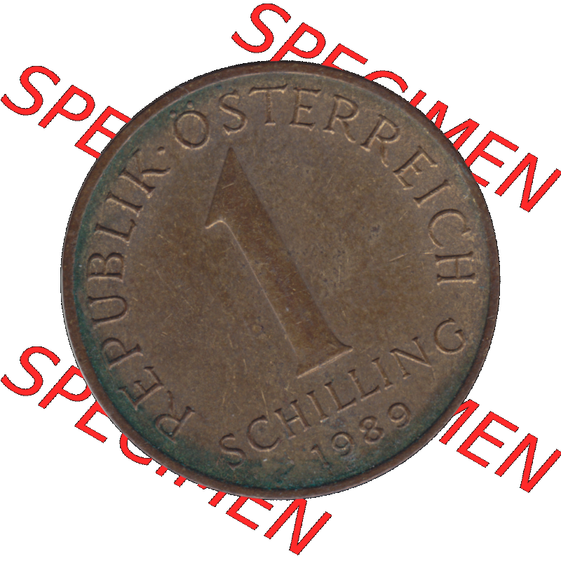 Alte Münzen Österreich 1 / Ein Schilling 1959-2001, 1 Schilling 1989-01. Vorderseite der alten österreichischen 1 Schilling Münze aus dem Zeitraum 1959-2001 Umlaufmünze... Sammlung