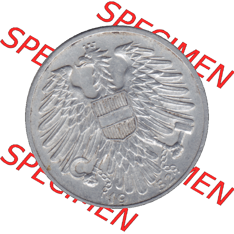 Alte Münzen Österreich 1 / Ein Schilling 1946-1957, 1 Schilling 1952-01. Vorderseite der alten österreichischen 1 Schilling Münze aus dem Zeitraum 1946-1957 Umlaufmünze... Sammlung
