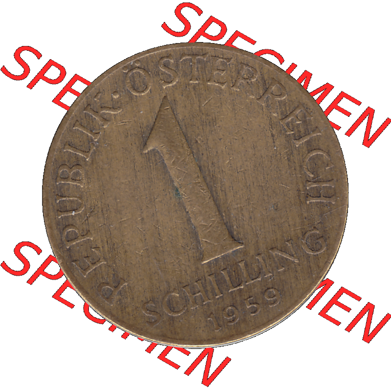 Alte Münzen Österreich 1 / Ein Schilling 1959-2001, 1 Schilling 1959-01, Ein Shilling Edelweiß. Vorderseite der alten österreichischen 1 / Ein Schilling... Sammlung