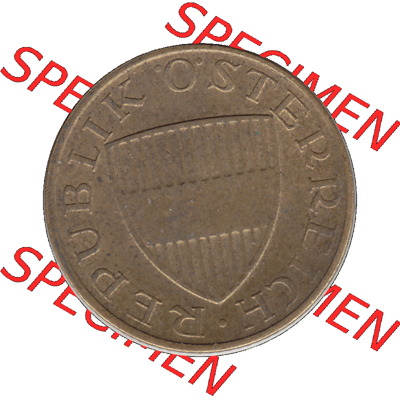 Alte Münze 50 / Fünfzig Groschen Österreich in original Farbgebung von Scanner transparenten PNG 1959-2001, 50 Groschen 1975-01, Bindenschild. Vorderseite der alten... Sammlung