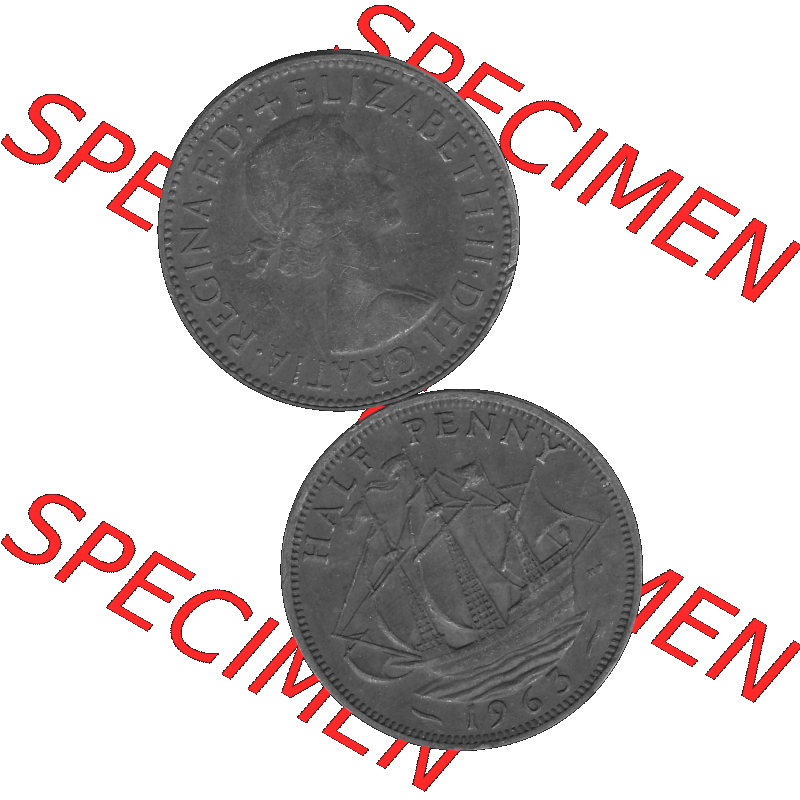 Alte Münze Großbritannien Umlaufmünze Half Penny, 1/2 Pence 1954-1970, Half Penny, Halber Pence 1963-01, Elisabeth II. - Schriftzug ELIZABETH II DEI GRATIA... Sammlung