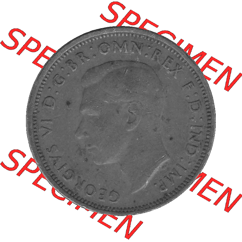 Alte Münze Großbritannien Umlaufmünze Half Penny 1937-1948, Half Penny 1944-01, George VI. GEORGIVS VI D-G-BR-OMN-REX F-D-IND-IMP.HP Graustufen. Vorderseite... Sammlung