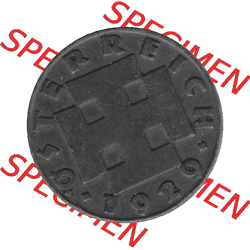 Alte Münze 2 / Zwei Groschen Österreich in s/w Schwarzweiß bzw. Graustufen Farbgebung von Scanner transparenten PNG 1925-1938, 2 Zwei Groschen, Krückenkreuz... Sammlung