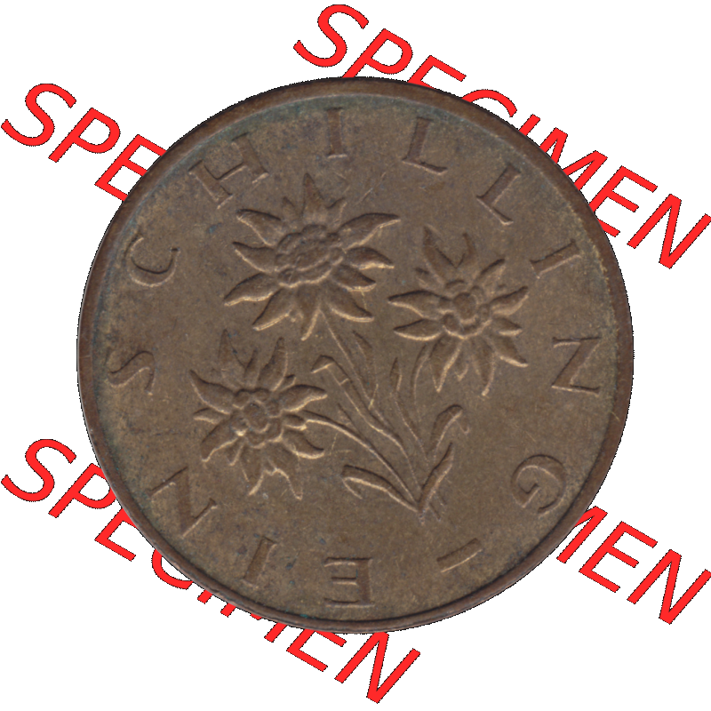 Alte Münzen Österreich 1 / Ein Schilling 1959-2001, 1 Schilling 1989-01. Rückseite der alten 1 Schilling Münze aus dem Zeitraum 1959-2001 vor dem Euro, Umlaufmünze... Sammlung