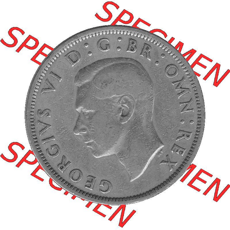 Alte Münze Großbritannien, Bild in s/w bzw. Graustufen PNG-Grafik 1947-1948, Halbe - 1/2 Krone, Half Crown 1948-02 , George VI, FID DEF IND IMP HALF... Sammlung