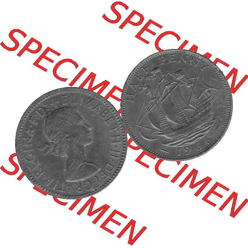 Alte Münze Großbritannien Umlaufmünze Half Penny, 1/2 Pence 1954-1970, Half Penny, Halber Pence 1966-01, Elisabeth II. - Schriftzug ELIZABETH II DEI GRATIA... Sammlung