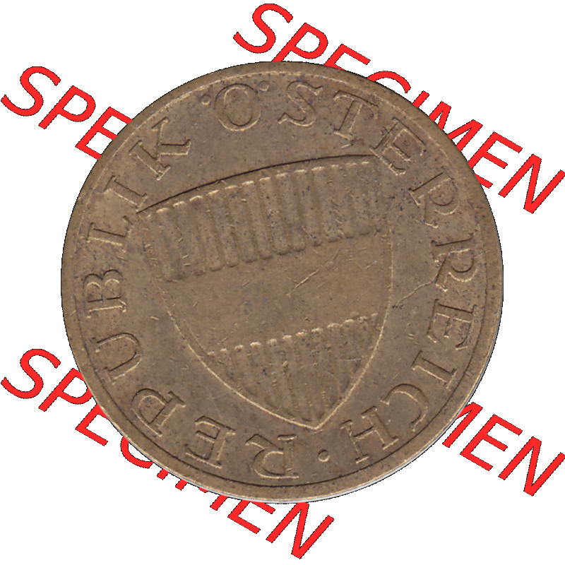 Alte Münze 50 / Fünfzig Groschen Österreich in original Farbgebung von Scanner transparenten PNG 1959-2001, 50 Groschen 1961-01, Bindenschild. Vorderseite der alten... Sammlung