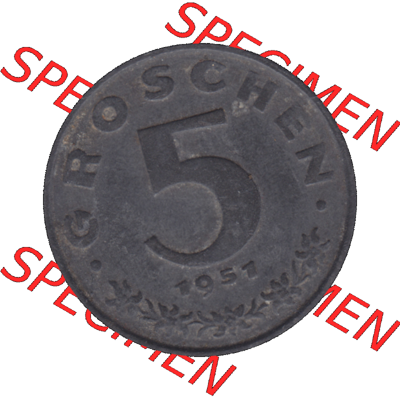 Alte Münzen Österreich 5 / Fünf Groschen in Farbe/Color 1948-1994, 5 Groschen 1951-01. Rückseite der alten 5 / Fünf Groschen Münze aus dem Zeitraum... Sammlung