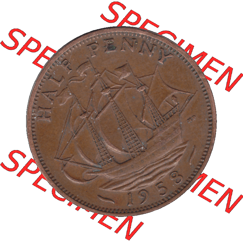 Alte Münze Großbritannien Umlaufmünze Half Penny, 1/2 Pence 1954-1970, Half Penny, Halber Pence 1958-01, Elisabeth II. - Schriftzug ELIZABETH II DEI GRATIA... Sammlung