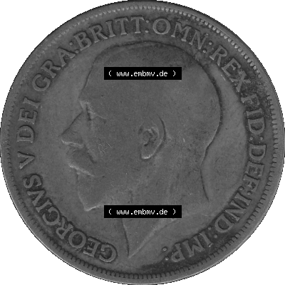 Alte Münze Großbritannien Umlaufmünze One Penny, 1 Pence 1911-1926, 1 One Penny, 1913-01, George V, B.M. GEORGIVS V DEI GRABRITTOMNREX FIDDEFINDIMP... Sammlung